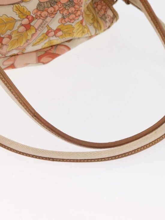LOEWE Backpack Canvas Leather Beige Gold Auth BA8695 main image 15